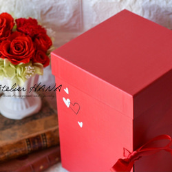 赤い薔薇とカーネーションが綺麗なプリザーブドフラワー アレンジメント✨ 専用ギフトボックス付き 3枚目の画像