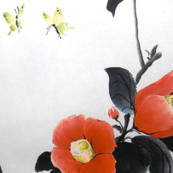 椿と蝶・水墨画 4枚目の画像