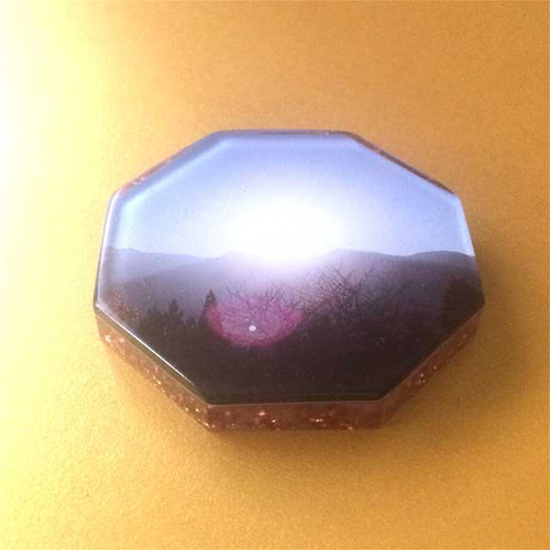 八角形　小物入れ　オルゴナイト 願いの成就を願ったオルゴナイト〜八角型 その他インテリア雑貨