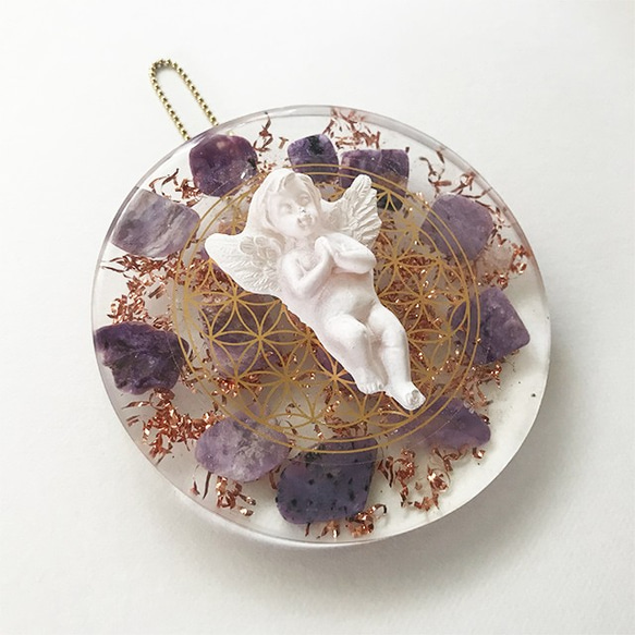 オルゴナイト ネックレス 御守り フラワーオブライフ ラピスラズリ マラカイト オルゴナイト ネックレス 御守り フラワーオブライフ