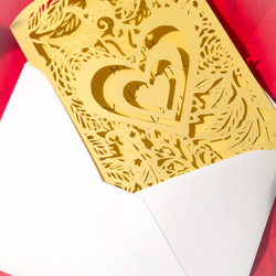 【メッセージ変更可能】切絵のバレンタインカード/ハート/Atelier TanTan 3枚目の画像