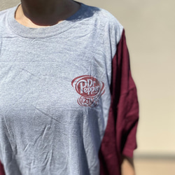 リメイク　Dr.Pepper ワイドドッキングTシャツ R-1902 B（男女兼用）エコ サステナビリティ 1枚目の画像