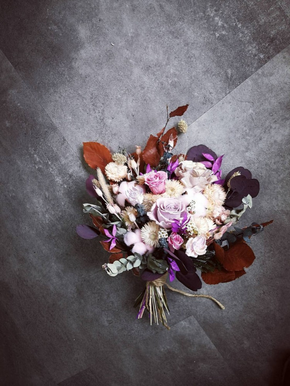 愛的羅曼史．華麗乾燥系新娘捧花．情人節禮物．拍婚紗照捧花．永生+乾燥花花束． 第2張的照片