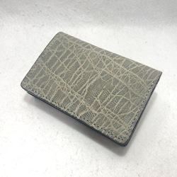 象革2つ折り財布（ミドルサイズ）グレイ（象革）/ブラック（内牛革） 1枚目の画像