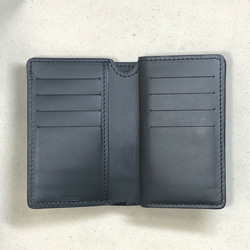 コードバン２つ折り財布　ブラック （ミドルサイズ） 3枚目の画像