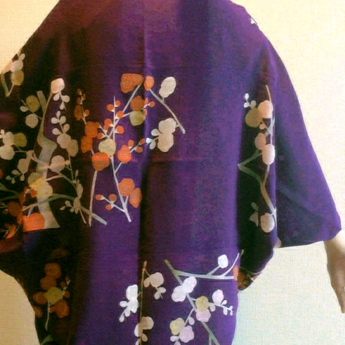 nadecoカーデ（紫、梅）着物リメイク カーディガン nadeco 通販  