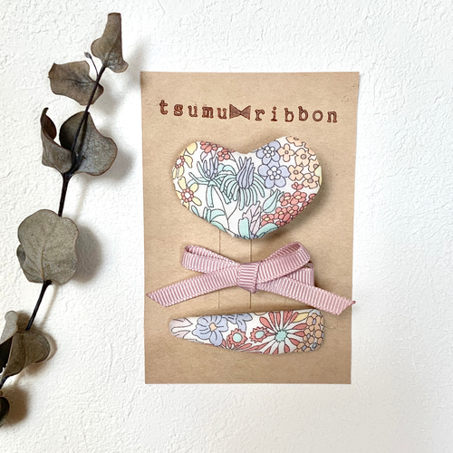 リバティハート୨୧パッチンピンセット ベビー服 tsumuribbon୨୧