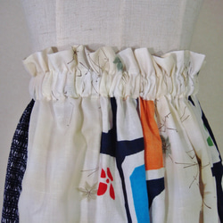 浴衣リメイク コットンスカート フリーサイズ　北欧柄 3枚目の画像
