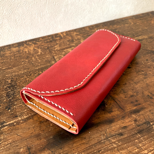 本革長財布【レッド】マグネットタイプ 長財布 High☆village 通販  