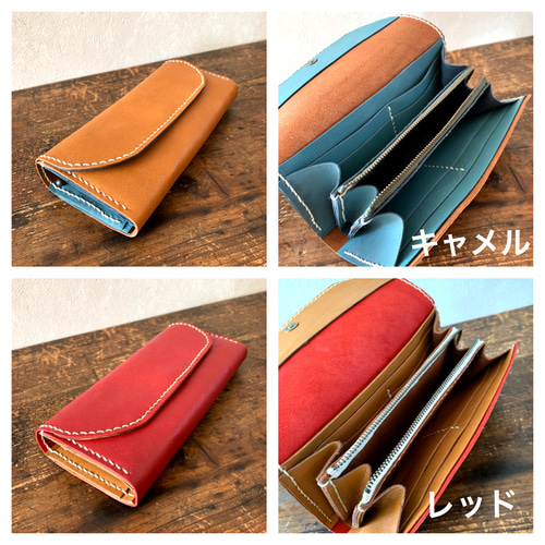 本革長財布【レッド】マグネットタイプ 長財布 High☆village 通販