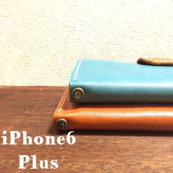 [麥類預訂]皮革iPhone6​​Plus·天藍筆記本式兩折皮套 第3張的照片