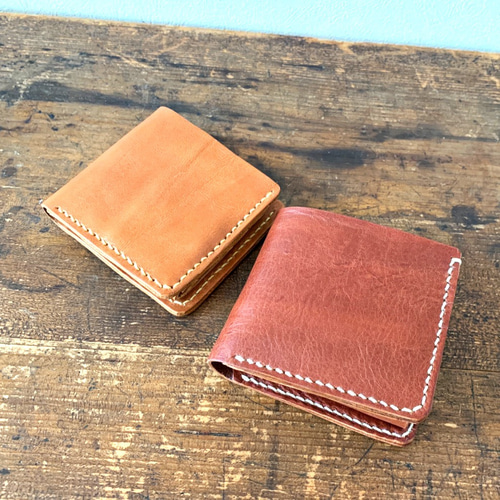 本革 二つ折り 財布 【キャメル】 二つ折り財布 High☆village