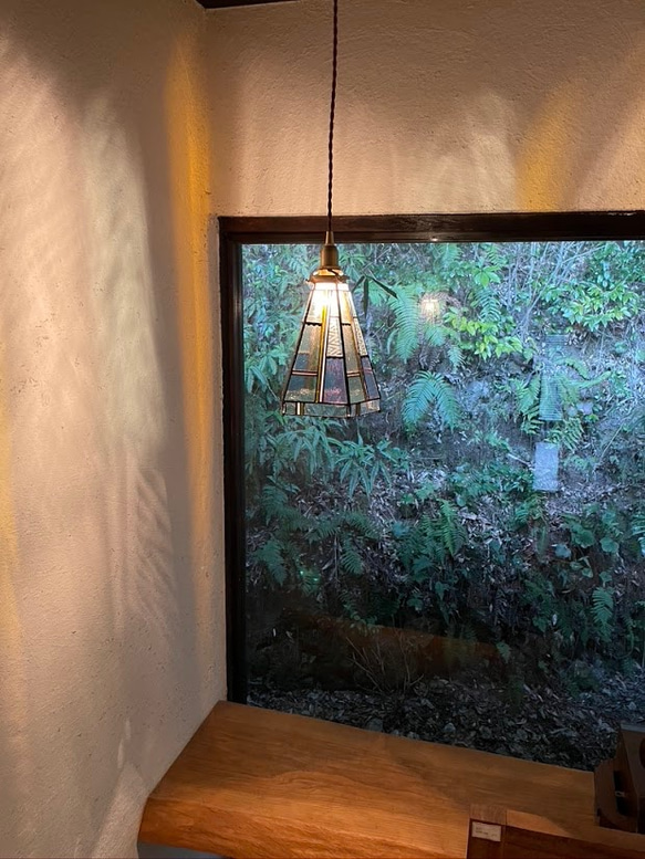 モンドリアン　パステル（ステンドグラスの吊りランプ） 2枚目の画像