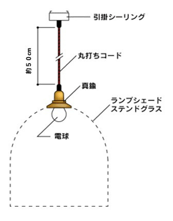 ステンドグラスの吊り下げランプ　カラフル 4枚目の画像