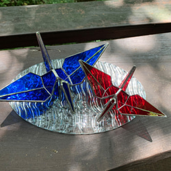 ステンドグラスの折り鶴 2枚目の画像