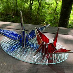 ステンドグラスの折り鶴 3枚目の画像
