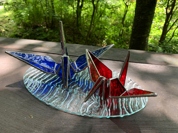 ステンドグラスの折り鶴 3枚目の画像