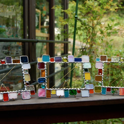 浪漫硝子‐花紋（ステンドグラスの吊りランプ） シーリングライト