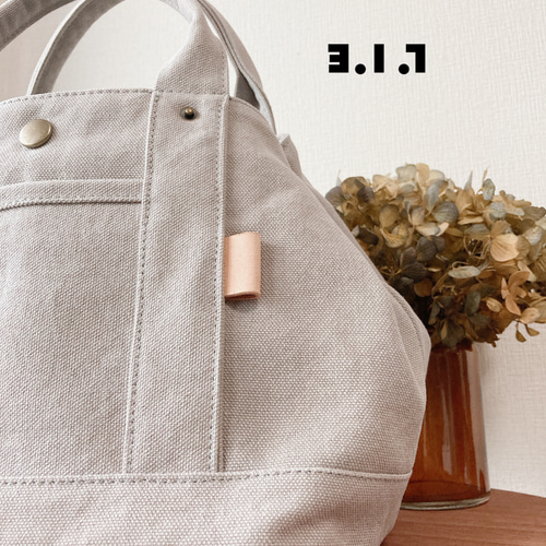 パールグレー Loulou （ルル）ヴィンテージ 帆布 秋冬トート Mサイズ 