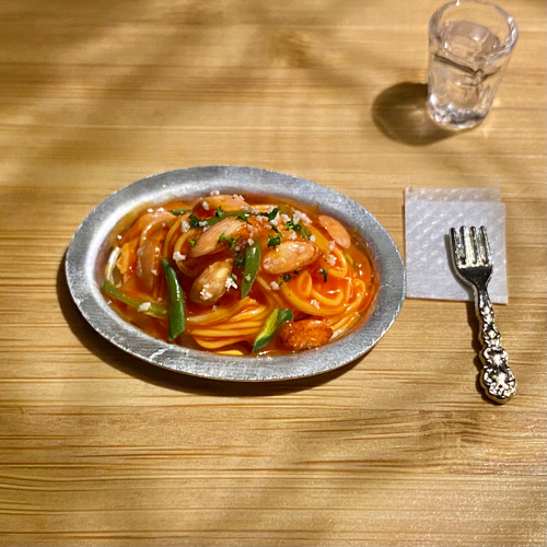 ミニチュア【銀皿ナポリタン】（観賞用） その他置物 いろくず屋 通販