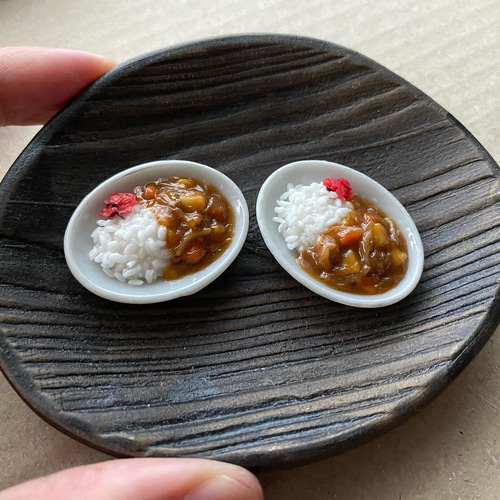 ミニチュア【カレーライス（福神漬付）】 その他置物 いろくず屋 通販