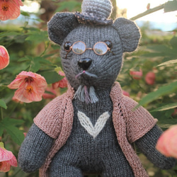 熊愛*熊爺*手工編織泰迪熊台灣黑熊knitted teddy bearテディベア玩偶娃娃收藏訂製 第4張的照片