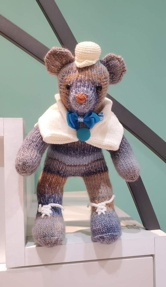 熊愛*熊壯*手工編織泰迪熊熊寶寶knitted teddy bearテディベア玩偶娃娃收藏訂製 第2張的照片