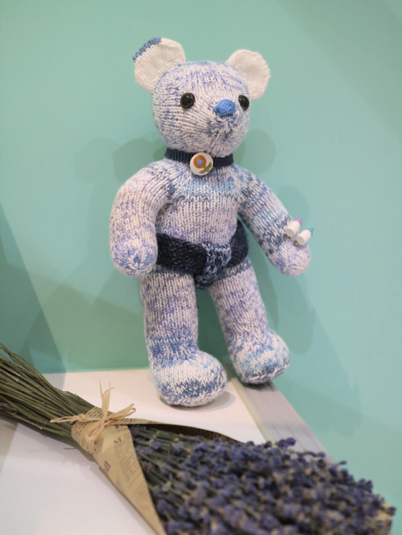 熊愛*熊美媚*手工編織泰迪熊熊寶寶knitted teddy bearテディベア玩偶娃娃收藏訂製 第2張的照片