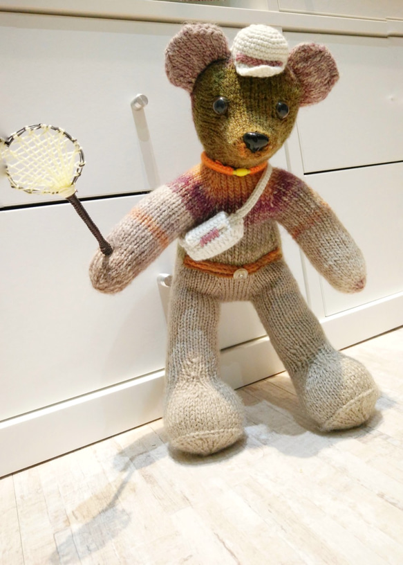 熊愛*熊伙子*手工編織泰迪熊熊寶寶knitted teddy bearテディベア玩偶娃娃收藏訂製 第2張的照片