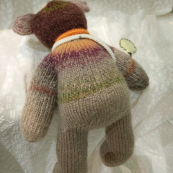 熊愛*熊伙子*手工編織泰迪熊熊寶寶knitted teddy bearテディベア玩偶娃娃收藏訂製 第6張的照片