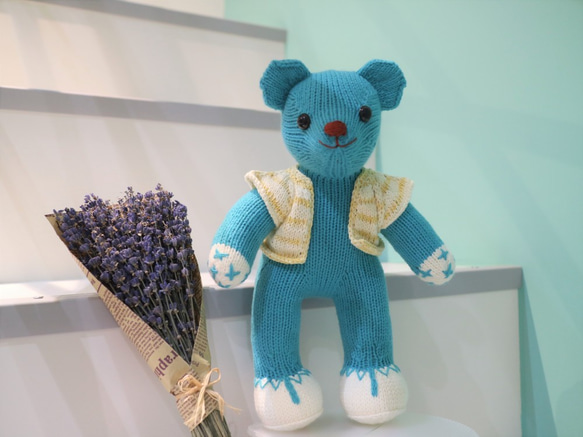 熊愛Alex熊小乖手工棒針編織泰迪熊knitted teddy bearテディベア 第3張的照片