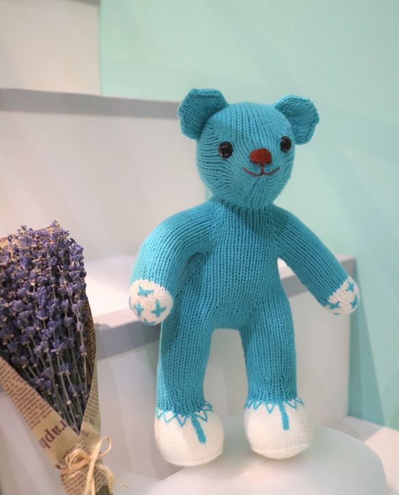 熊愛Alex熊小乖手工棒針編織泰迪熊knitted teddy bearテディベア 第5張的照片