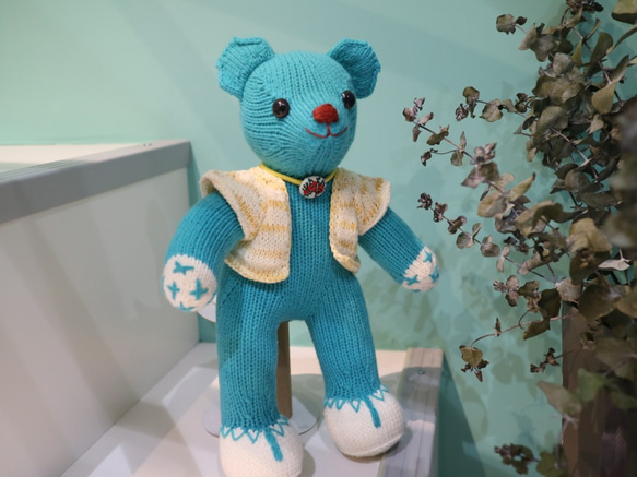 熊愛Alex熊小乖手工棒針編織泰迪熊knitted teddy bearテディベア 第7張的照片