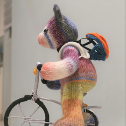 Bear Love Bike Hand Knitted Teddy Bear Knitted Teddy Bear テディベア 3枚目の画像