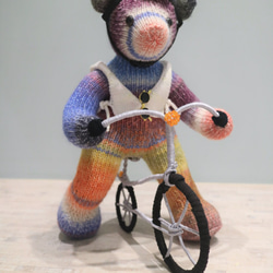 Bear Love Bike Hand Knitted Teddy Bear Knitted Teddy Bear テディベア 7枚目の画像