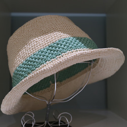 hat for woman手工鉤針編織草帽遮陽帽拉菲亞草帽米色女帽婦人帽子情侶帽茶花生日禮物交換禮物母親節禮物有時尚有形 第6張的照片