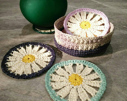 四季の花 作家物 手描 皿 コースター 四季の花 作家物 手描 皿 コースター