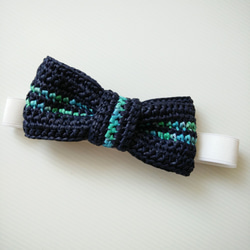 bow tie手工編織鉤針手作領結蝴蝶結深藍色領結生日禮物男士禮物時尚有型型男好搭配客製化定製訂製 第3張的照片