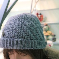 winter hat for men & women手工勾針編織灰色保暖毛線帽經典設計男士帽婦女帽訂製款交換禮物 第3張的照片