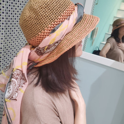 hat for woman手工鉤針編織草帽遮陽帽拉菲亞草帽婦人帽漁夫帽經典造型生日禮物情人節禮物 第7張的照片