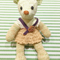 熊愛*Wendy*熊妞*手工編織泰迪熊knitted teddy bearテディベア玩偶娃娃收藏訂製 第3張的照片