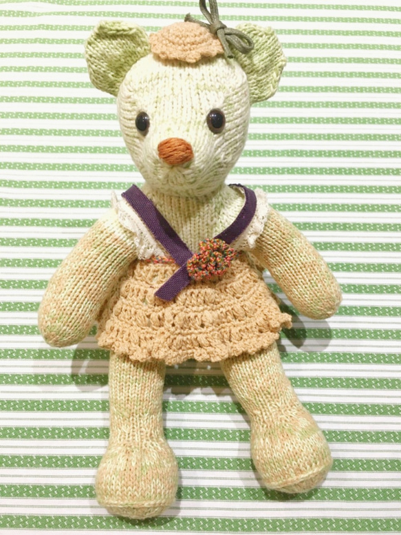 熊愛*Wendy*熊妞*手工編織泰迪熊knitted teddy bearテディベア玩偶娃娃收藏訂製 第3張的照片