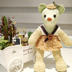 熊愛*Wendy*熊妞*手工編織泰迪熊knitted teddy bearテディベア玩偶娃娃收藏訂製 第5張的照片