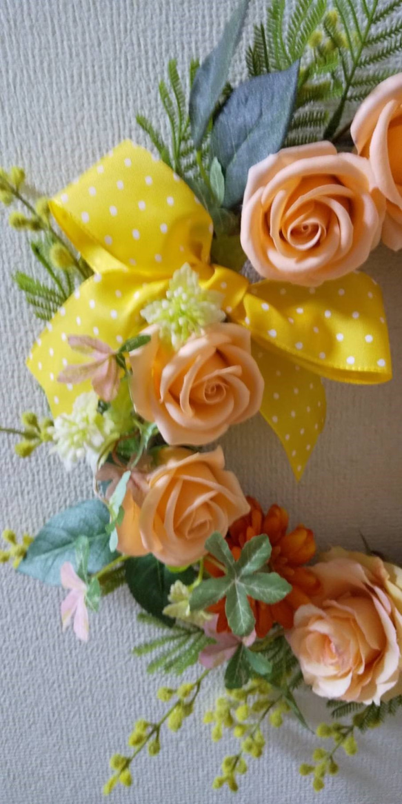 ミモザとバラのリースとハート形ボックスアレンジのセット　「春の福袋」 5枚目の画像