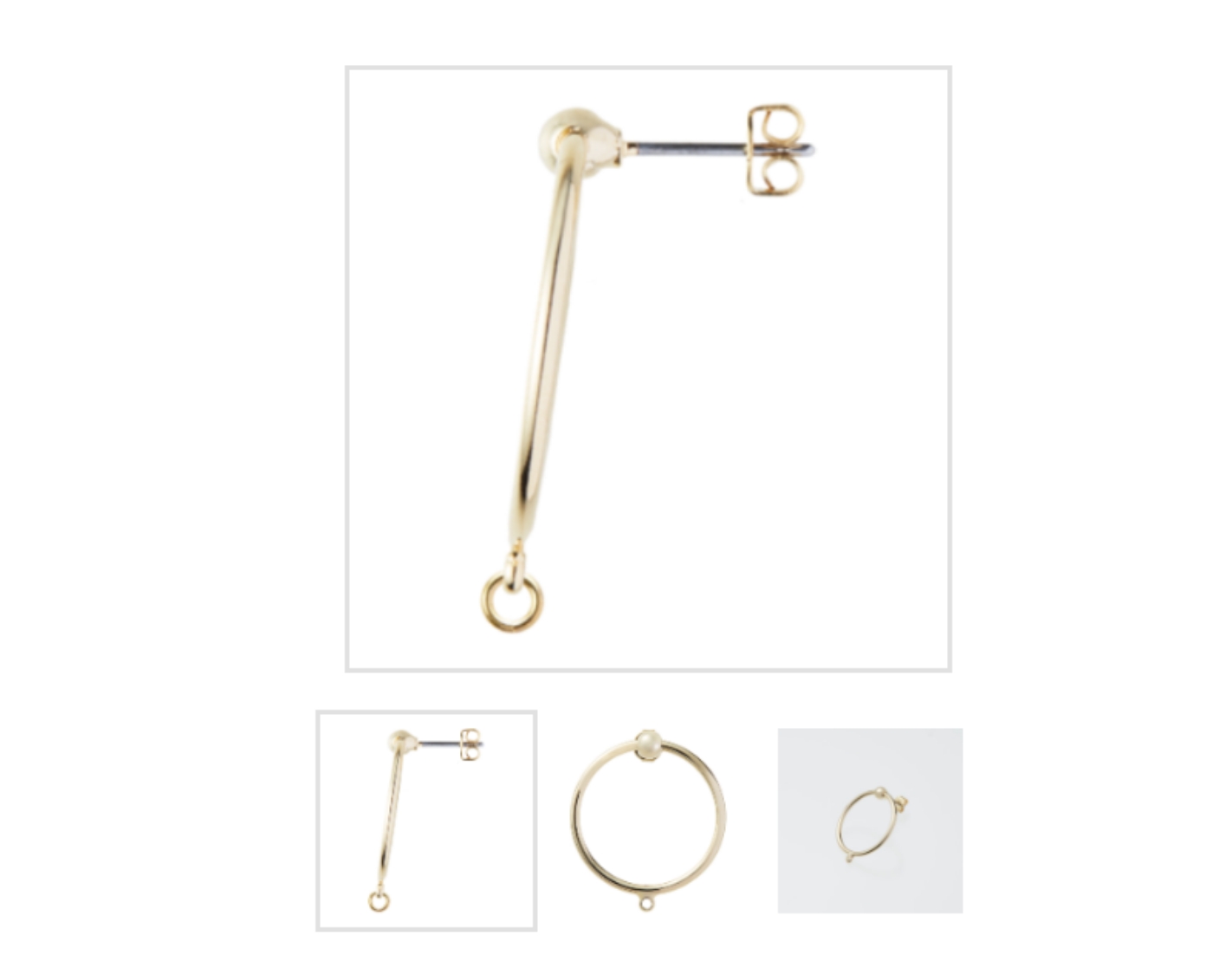 パールフープピアス レッドパール×雫パール
