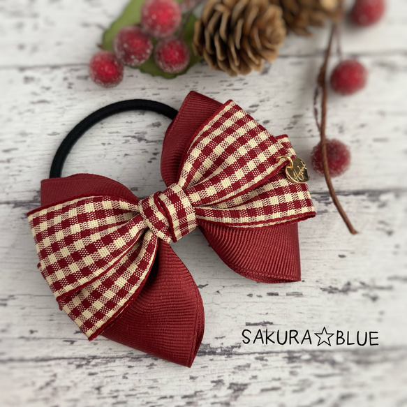 【オーダーページ】　ベルベット　重ねリボン　ビッグ　ヘアゴム クリップ　バレッタ オーダーページ】 ベルベット 重ねリボン ビッグ ヘアゴム