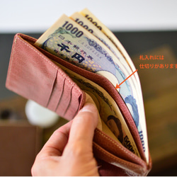【経年変化を楽しむ：テラコッタ】ベビーバッファロー本革製 二つ折り財布　MK-3008-BB-3 7枚目の画像