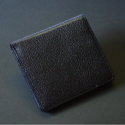 【経年変化を楽しむ：ブラック】ベビーバッファロー本革製 二つ折り財布　MK-3009-BS-2 2枚目の画像