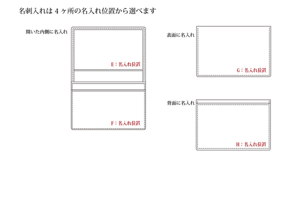 【追加オーダー：名刺入れ名入れ】刻印（素押し）・ゴールド箔押し・シルバー箔押し 4枚目の画像