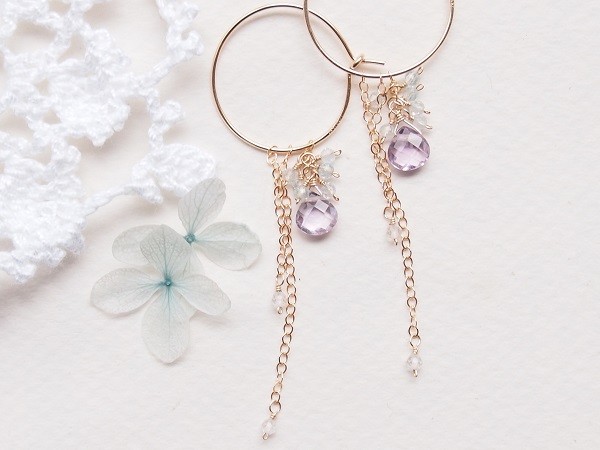 花しずく（フープピアス　14kgf）